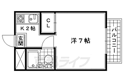 カルチェヴィラ吉勇 1Kの間取図画像