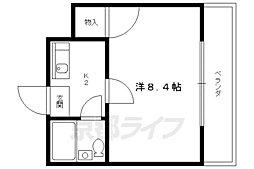 ハイツコール2 1Kの間取図画像