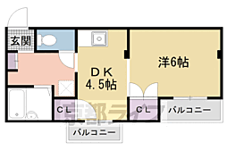 エル藤田 1DKの間取図画像