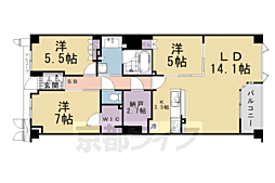 ブランズ伏見桃山 3SLDKの間取図画像