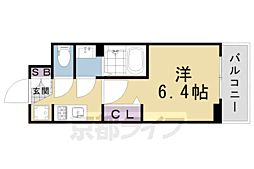 ファステート京都西陣エール 1Kの間取図画像