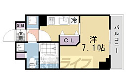 プレコート上鳥羽 ワンルームの間取図画像