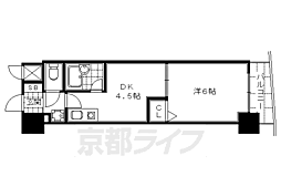 エスリード河原町第3 1DKの間取図画像