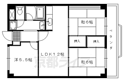 パルテ西京極 3LDKの間取図画像