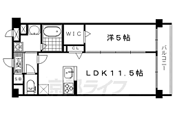 ラ・ルーチェ北大路 1LDKの間取図画像