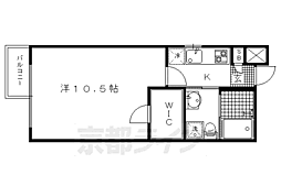 グランコスモ出町 1Kの間取図画像