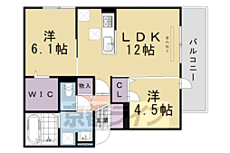 GRAMM松室吾田神町C 2LDKの間取図画像
