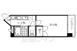 クレスト篠原 1Kの間取図画像