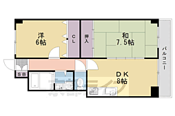 アプタウンハウス 2DKの間取図画像