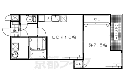プレッソ鳥羽離宮 1LDKの間取図画像