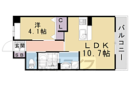 パラシオレイ 1LDKの間取図画像