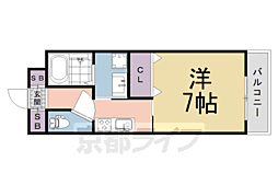 シャンテー長尾 1Kの間取図画像