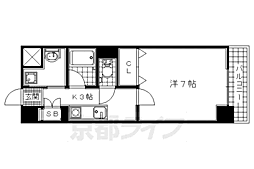 K・ウエスト 1Kの間取図画像
