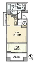 JR中央線 立川駅 徒歩6分の賃貸マンション 11階1LDKの間取り