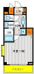 JR中央線 立川駅 徒歩7分の賃貸マンション 2階1Kの間取り