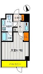 JR中央線 立川駅 徒歩7分の賃貸マンション 1階1Kの間取り