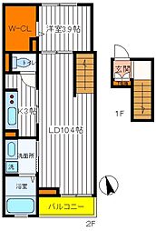 西武拝島線 武蔵砂川駅 徒歩18分の賃貸マンション 4階1LDKの間取り