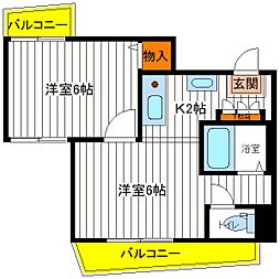 リバティハイツ 2Kの間取図画像