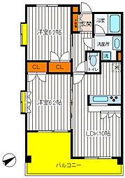 ワイズユウラク立川 2LDKの間取図画像