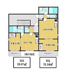 ハレレア タチカワ 1LDKの間取図画像