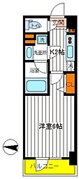 グランド・ガーラ立川 1Kの間取図画像