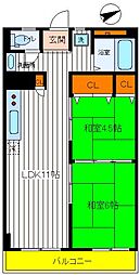 ウイングレスト 2LDKの間取図画像