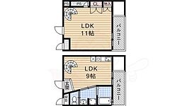 京都地下鉄東西線 東野駅 徒歩3分の賃貸マンション 7階1LDKの間取り