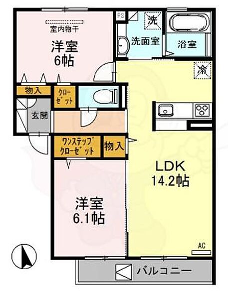 京都府京都市伏見区醍醐西大路町(賃貸アパート2LDK・3階・60.66㎡)の写真 その2