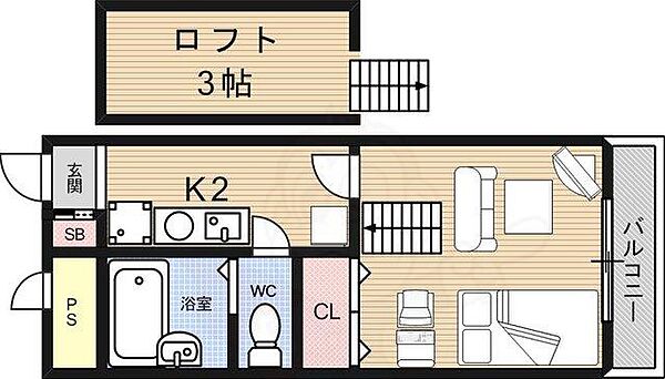 京都府京都市伏見区石田内里町(賃貸アパート1K・2階・19.87㎡)の写真 その2