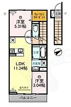 滋賀県大津市本堅田４丁目（賃貸アパート2LDK・2階・50.00㎡） その2