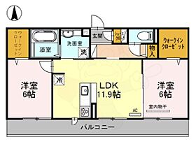 滋賀県大津市玉野浦（賃貸アパート2LDK・2階・60.03㎡） その2