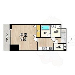 京阪京津線 びわ湖浜大津駅 徒歩2分の賃貸マンション 6階1Kの間取り