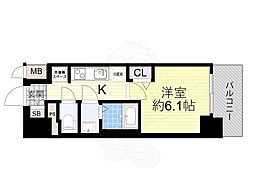 プレサンス大津京町ベルリーヴァ 12階1Kの間取り
