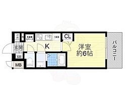 プレサンス大津京町ベルリーヴァ 11階1Kの間取り
