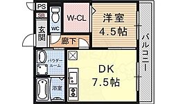JR東海道・山陽本線 瀬田駅 徒歩20分の賃貸アパート 3階1DKの間取り
