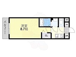 JR東海道・山陽本線 山科駅 徒歩10分の賃貸マンション 1階1Kの間取り