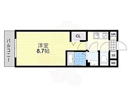 JR東海道・山陽本線 山科駅 徒歩10分の賃貸マンション 3階1Kの間取り