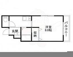 JR東海道・山陽本線 瀬田駅 徒歩7分の賃貸マンション 2階1Kの間取り