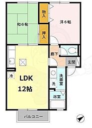 JR東海道・山陽本線 瀬田駅 徒歩15分の賃貸アパート 1階2LDKの間取り