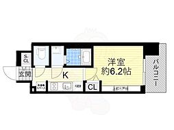 プレサンス大津京町ヴェリス 3階1Kの間取り