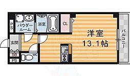 JR湖西線 堅田駅 徒歩5分の賃貸マンション 1階ワンルームの間取り