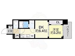 プレサンス大津京町ヴェリス 11階1DKの間取り
