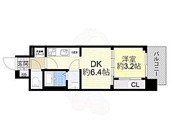 プレサンス大津京町ヴェリス 13階1DKの間取り