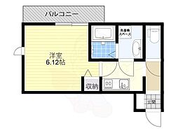 JR湖西線 堅田駅 徒歩5分の賃貸アパート 2階1Kの間取り