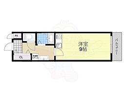京都地下鉄東西線 山科駅 徒歩2分の賃貸マンション 3階1Kの間取り