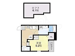 京都地下鉄東西線 椥辻駅 徒歩10分の賃貸アパート 1階1Kの間取り