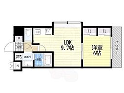 プラネシア星の子山科三条 1LDKの間取図画像