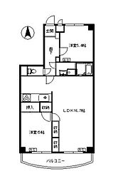 エイトハウス３ 203 2階2LDKの間取り
