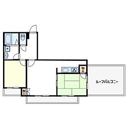 帝金ビル 2DKの間取図画像