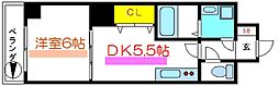 メゾン・ド・ヴィル 1DKの間取図画像